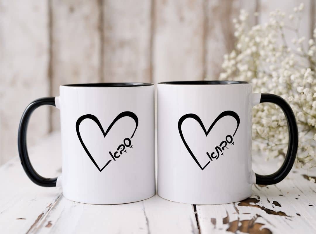 זוג ספלי קרמיקה לסבא וסבתא